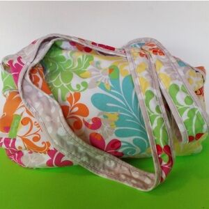 Thirty One Hobo Shoulder Bag Tropical Polka Dot Reversible NWOT